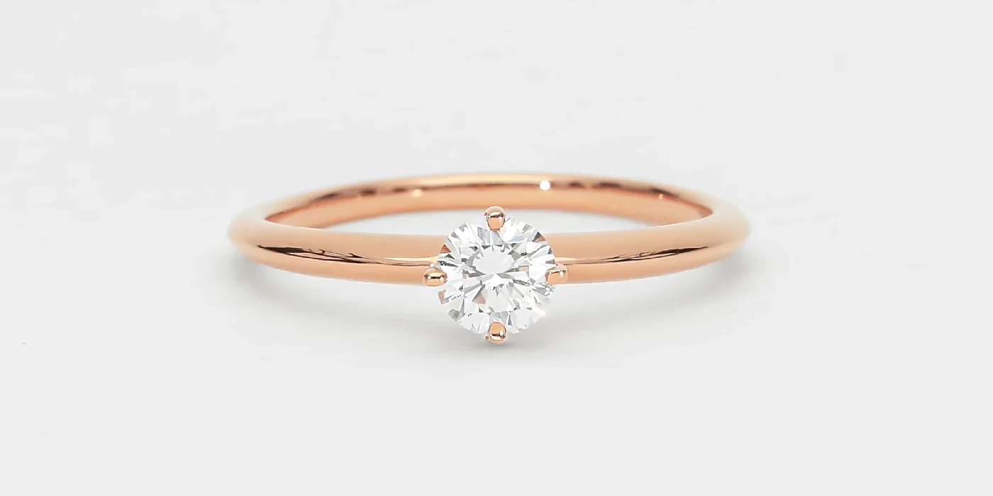 ANILLO SOLITARIO ORO ROSADO