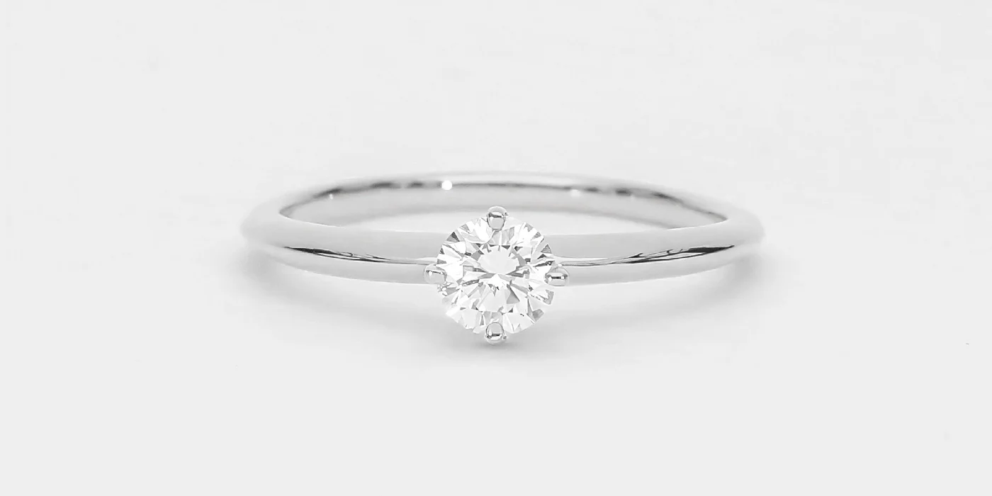 ANILLO SOLITARIO ORO BLANCO