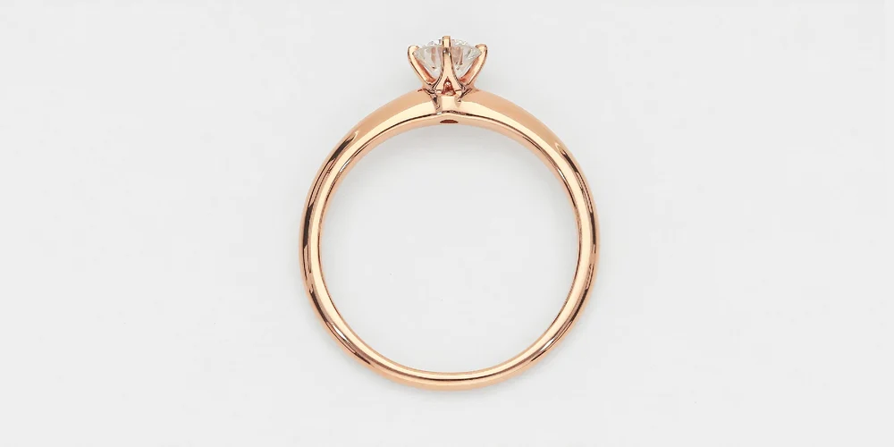 ANILLO SOLITARIO ORO ROSADO