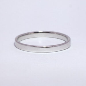 Argolla de Matrimonio en Oro Blanco Plana Lisa 2.5 mm