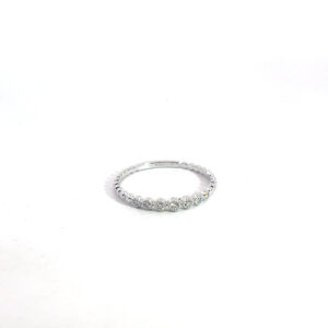 Argolla de oro blanco con 7 diamantes (0,08 ct) – bolas