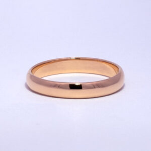 Argolla de Matrimonio en Oro Rosa Media Caña Lisa 2.5 mm